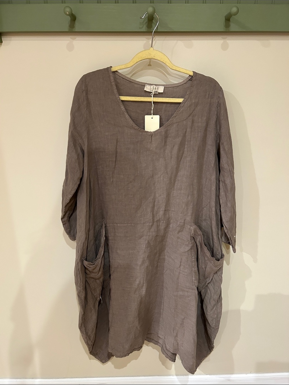 SAGA Taupe Linen Dress